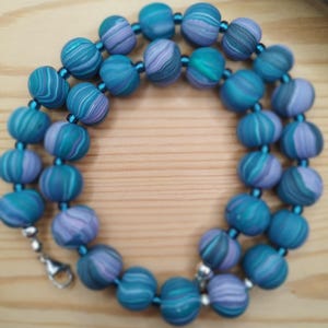 Halskette aus handgemachten Perlen aus Polymer Clay, Fimo Schmuck, Fimo Kette, Statement Kette, Boho Kette