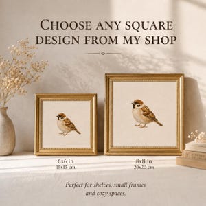 Mini vierkante kunstafdruk, kies een ontwerp, 6 x 6 of 8 x 8 kunst aan de kleine muur, aangepast formaat print, Cottagecore plank decor
