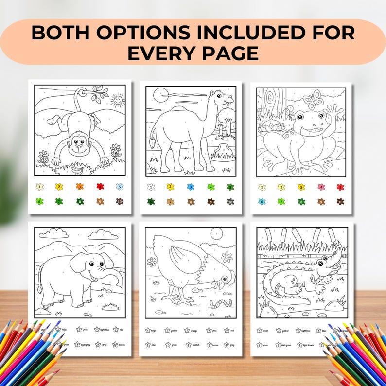 Animals Color by Number Printable | Kids Coloring Pages PDF | Set 2 ...