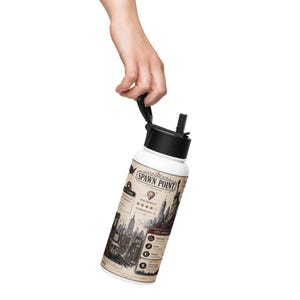 New York Spawn Point Stainless Steel Water Bottle 32oz, Retro Pixel Art Travel Souvenir