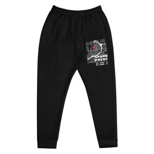 Mens Spawn Point Atlanta Joggers, Gamer Streetwear Pants, ATL Map Sweatpants, Urban Gaming