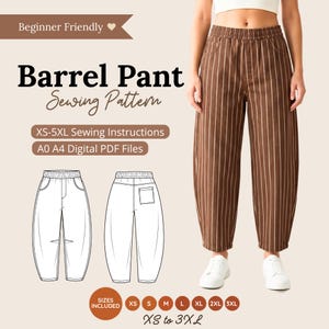 Patrón de pantalón de pierna ancha en PDF / Patrón de pantalón de pierna ancha / Descarga digital / Patrón de pantalón de lino / Instrucciones de costura imprimibles en formato A0 y A4
