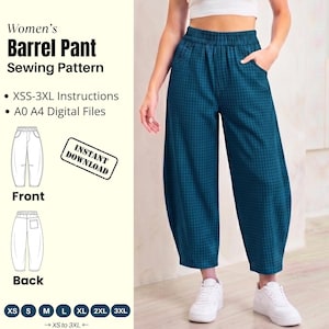 Patron de pantalon large (PDF) | Patron de pantalon à jambes larges | Téléchargement numérique | Patron de pantalon en lin | Instructions de couture imprimables (formats A0 et A4)