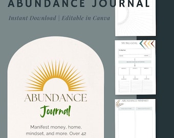 Abundance Journal | Law of Attraction Journal | Digital Manifestation Workbook | Gratitude & Mindset Planner PDF