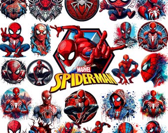 Spiderman png bundle, Spiderman clipart set, 8 pack png, instant download