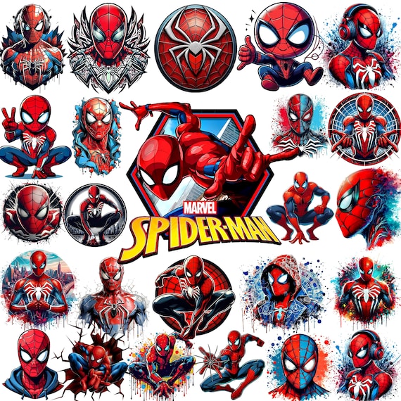 Spiderman png bundle, Spiderman clipart set, 8 pack png, instant download