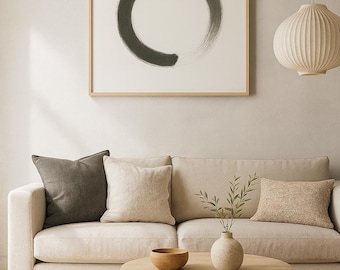 Minimalistischer Enso Kreis Druck | Japandi Wabi Sabi Art (Digitaler Download)