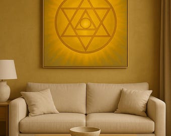 Gouden Merkaba-lichtkunst – print heilige geometrie (digitale download)
