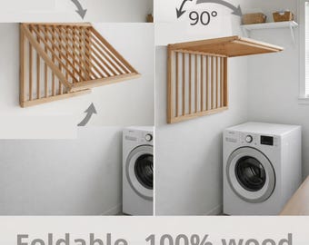 アパート用壁掛け式洗濯物干しラック　省スペース設計