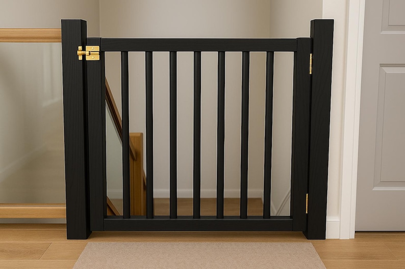 Wooden Safety Gate, Adjustable Stair Barrier for Pets Babies - Etsy