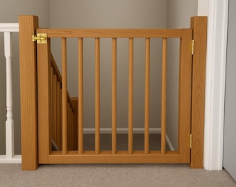 折りたたみ式木製安全ゲート、階段用ペット＆ベビーバリア
