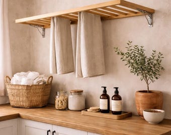 壁掛け式物干しラック 折りたたみ式衣類乾燥機（洗濯室用）