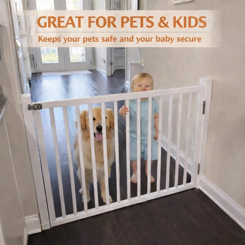 Baby Stair Gate Wooden Indoor Adjustable Safety - Etsy Australia