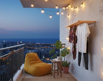 Wall Mounted Drying Rack, Wooden Laundry Airer