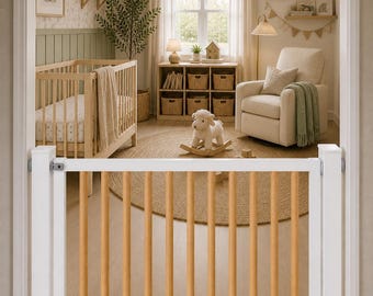 Barrière en Bois pour Chiens et Bébés Escalier | Sécurité Intérieur Animaux | Sur Mesure Protection Enfant