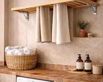 壁掛け式木製物干しラック