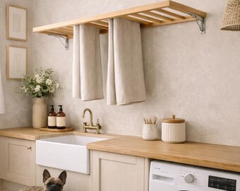 壁掛け式物干しラック　洗濯室用衣類乾燥システム