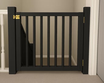 Cancelletto di sicurezza in legno, barriera regolabile per scale per animali domestici e bambini