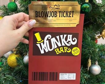 Golden Ticket Gift Funny Adult Gift for Couples, Naughty Surprise Card, Anniversary, Birthday and Valentine’s Day Present