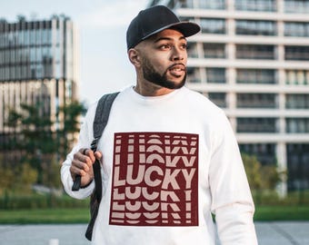 Lucky T-Shirt Print | Retro Bold Typography Design (Digital Download)