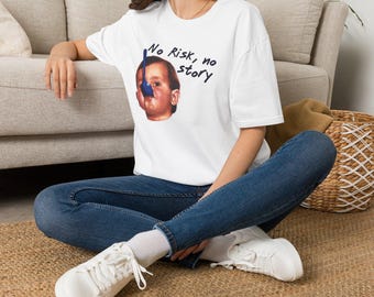 No Risk No Story baby face graphic T-Shirt | Retro spoon photo tee
