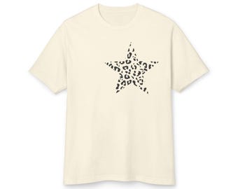 Leopard Print Star Tee | Animal Print Star T-Shirt