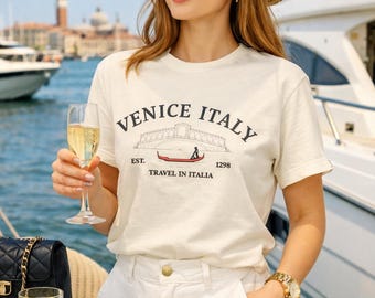 Venice Italy Gondola Graphic Tee | Travel in Italia T-Shirt - Gift for Women