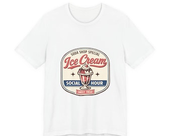 Ice Cream Soda Shop Tee | Vintage Food Graphics, Retro Diner Dessert Shirt