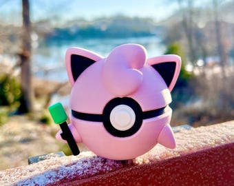 Pokemon Pokeball Jigglypuff Gift, Poke Ball Collectible Toy, 3D Printed Anime Display, Pokémon Wall Art