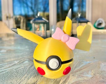 Female Pikachu Pokeball, 3D Printed Fidget Toy