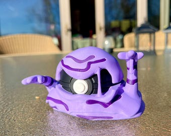 Pokemon Fidget Toy, Muk 3D Printed Pokeball, Gamer Desk Decor