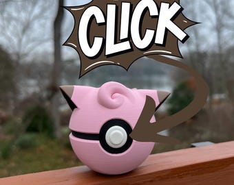 Pokemon Fidget Toy, 3D Printed Clefairy Pokeball
