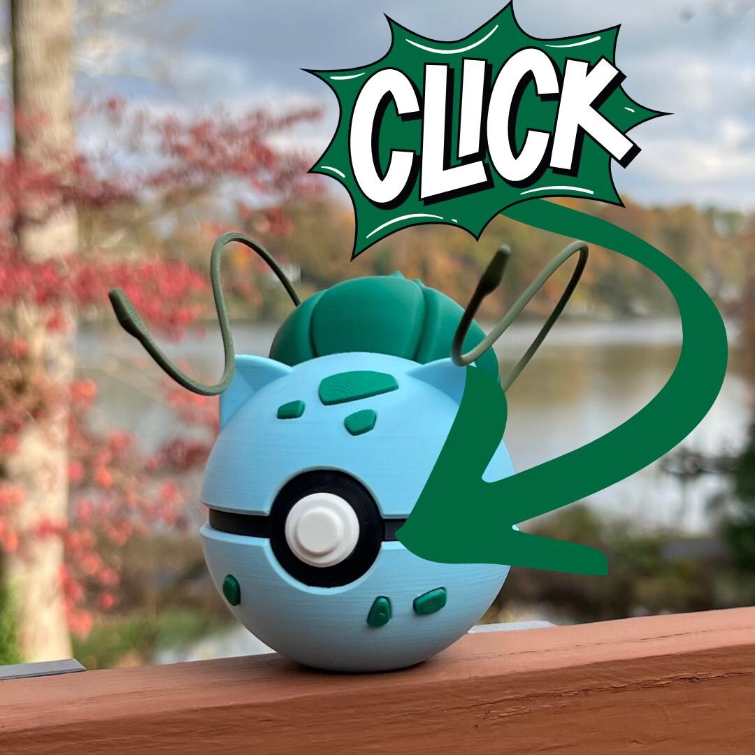 Pokemon Fidget Toy, 3D Printed Bulbasaur Pokeball, Easter Gift - Etsy