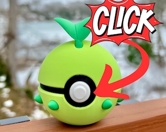 Pokemon Fidget Toy, 3D Printed Chikorita Pokeball