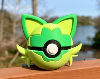 Pokemon Fidget Toy, 3D Printed Sprigatito Pokeball