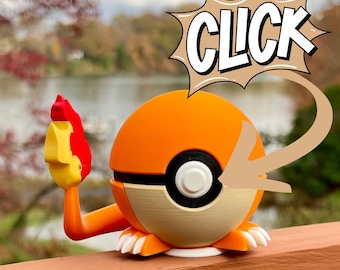 Pokemon Fidget Toy, 3D Printed Charmander Pokeball