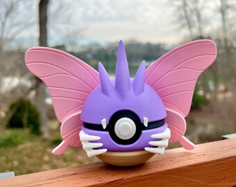 Pokemon Pokeball Venomoth Gift, Poke Ball Collectible Toy, 3D Printed Anime Display, Pokémon Wall Art