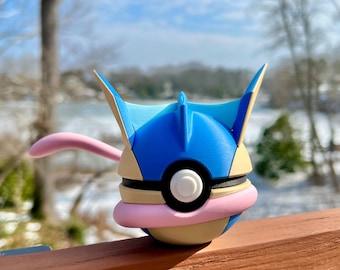 Pokemon Fidget Toy, 3D Printed Greninja Pokeball, Gamer Desk Decor