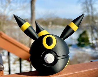 Pokemon Fidget Toy, 3D Printed Umbreon Pokeball, Gamer Decor