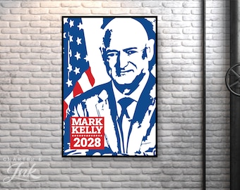 Mark Kelly Portrait 2028 • Speculative Campaigns • Political Wall Art Poster  • 24x36 Print