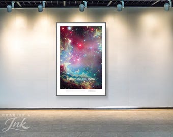 Everything You Know • Modern Space Wall Art Poster • Bubble Galaxy • 24x36 Astronomical Print