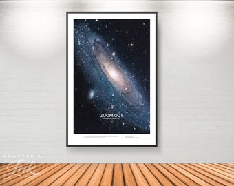 Zoom Out • Modern Space Wall Art Poster • Galaxy Swirl • 24x36 Astronomical Print