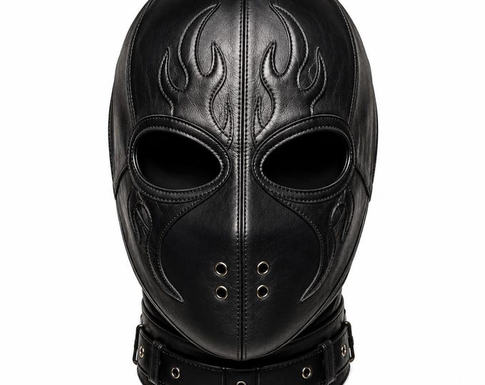Blue Leather Gothic Mask for Women, Cosplay Headwear, Full Face Costume, Halloween Festival Accessory