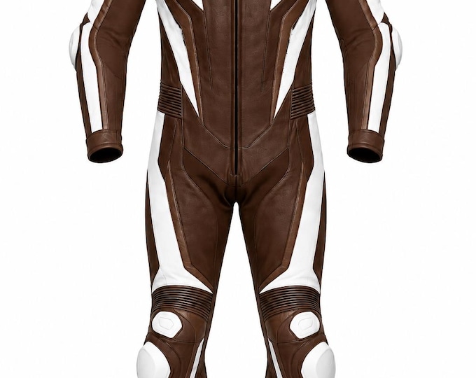 Custom Motorcycle Racing Gear for Men, Genuine Cowhide Leather, Handmade, Made to Measure
