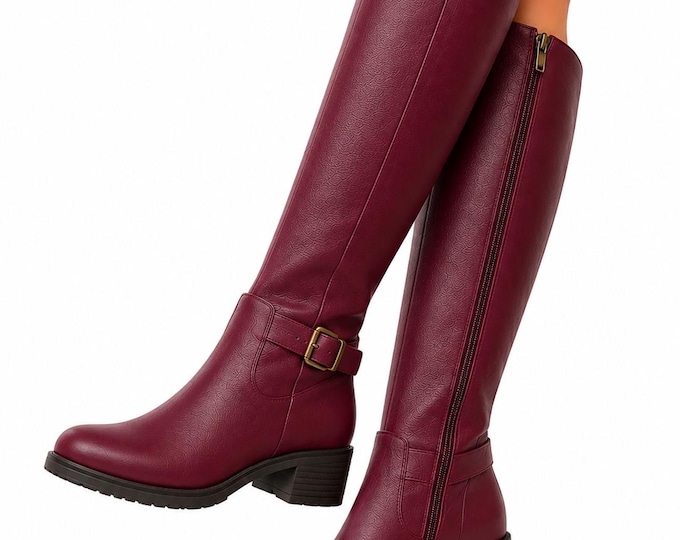 Knee High Women's Footwear, Genuine Leather Riding Style, Tall Winter Fashion Shoes