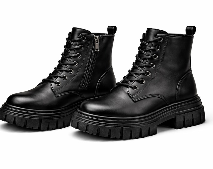 Handmade Leather Boots Unisex – Rubber Sole, Modern Street Style,Fashion Boots for Men & Women