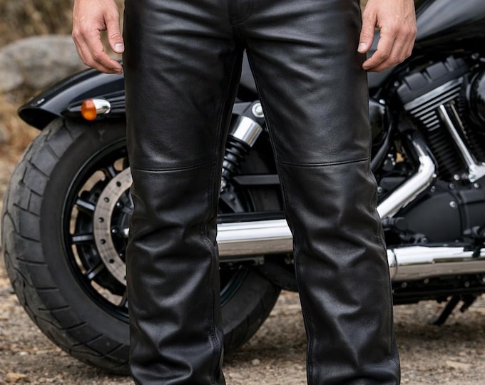 Genuine Leather Pants for Men & Women - Biker Style Slim Fit Leather Trousers