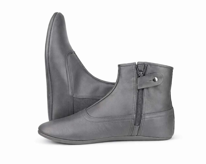 Gray Khuffain for Men – Handmade Islamic Mest Prayer Footwear