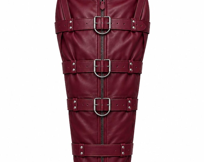 Real Leather Body Bag with D-Rings, Gothic Cosplay Costume, Suspendable Sleep Sack, Roleplay Accessory
