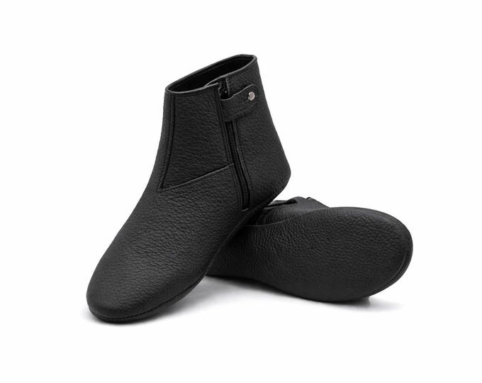 Handmade Leather Khuff Boots – Soft Sole Zipper Ankle Shoes Multicolor